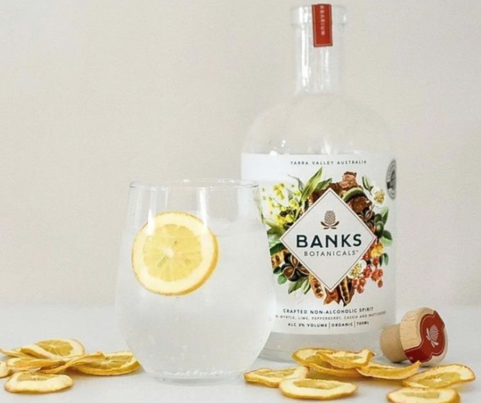 Banks Botanicals alcohol-free gin. Banks Botanicals non-alcoholic Spirit is zero-alcohol (0% ABV), sugar-free, vegan and gluten-free. Shop with confidence at High Vibes Drinks, the alcohol-free specialist in Warrandyte, Melbourne. Award winning and best low and no alcohol drinks. Banks Botanicals offer sophisticated, non-alcoholic, sugar-free, vegan, gluten-free options to love what you drink. Perfect non-alcoholic drink when pregnant or baby shower. Perfect for non-alcoholic cocktails and corporate events.