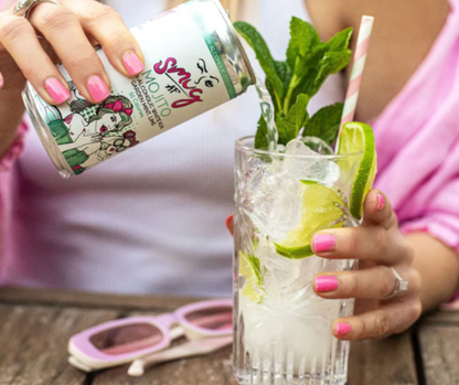 Smug AF alcohol-free cocktail Mojito .Non alcoholic cocktail. Non-alcoholic light rum essence, with crisp garden mint, sharp lime, and refreshing bubbles alternative with zero alcohol so you can drink less alcohol. Be sober curious and enjoy guilt-free celebrations with no hangovers. Best selling Non Alcoholic cocktail at High Vibes Drinks, the alcohol free specialist in Warrandyte, Melbourne. Low sugar alcohol free cocktail. Perfect non-alcoholic drink when pregnant. zero alcohol cocktail