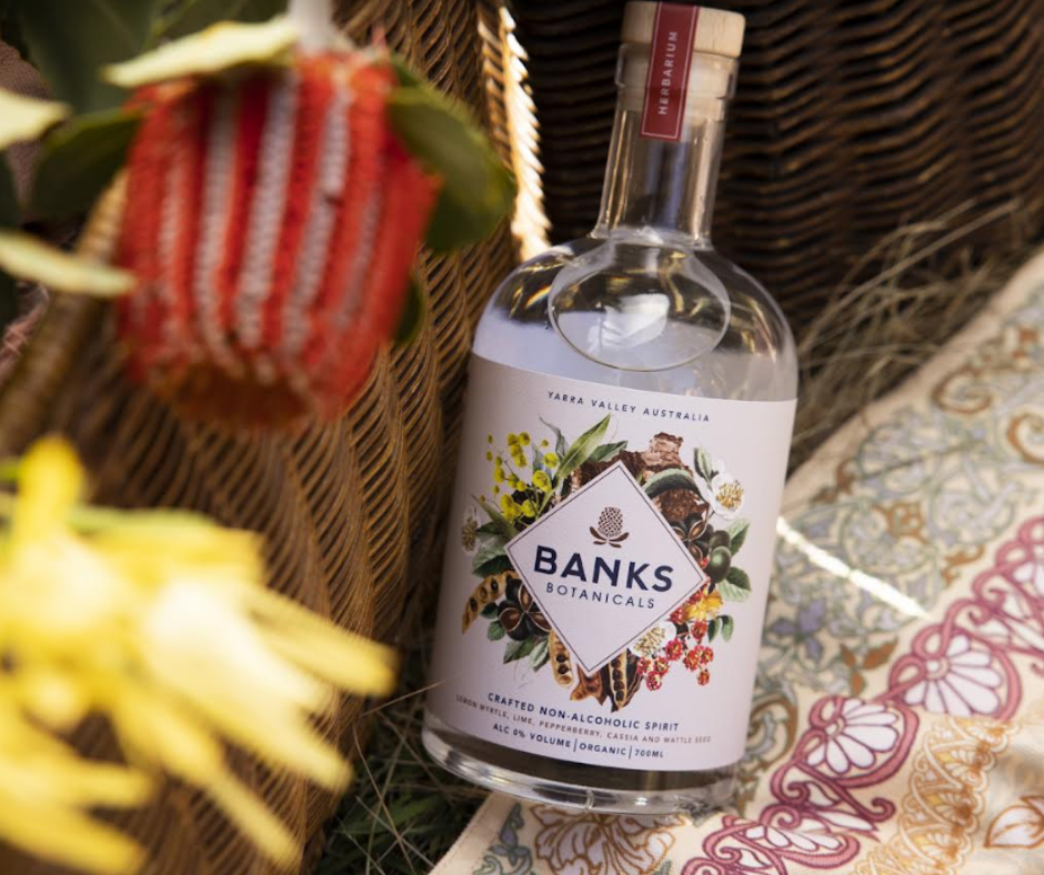 Banks Botanicals alcohol-free gin. Banks Botanicals non-alcoholic Spirit is zero-alcohol (0% ABV), sugar-free, vegan and gluten-free. Shop with confidence at High Vibes Drinks, the alcohol-free specialist in Warrandyte, Melbourne. Award winning and best low and no alcohol drinks. Banks Botanicals offer sophisticated, non-alcoholic, sugar-free, vegan, gluten-free options to love what you drink. Perfect non-alcoholic drink when pregnant or baby shower. Perfect for non-alcoholic cocktails and corporate events.