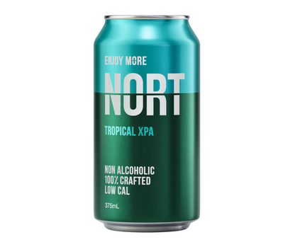 Nort Tropical XPA non-alcoholic Beer. Nort Tropical XPA bursting with pineapple, mango and citrus aromas, a frosty haze. Nort Tropical XPA is an award-winning non-alcoholic brewery that naturally non-alcoholic beer. Refreshing non-alcoholic beer for athletes, marathon runners and healthy living. Buy from High Vibes Drinks, the alcohol-free specialist in Warrandyte, Melbourne. Shop with confidence with our award-winning non-alcoholic beers and premium alcohol-free beers. 99% sugar free, low-calorie