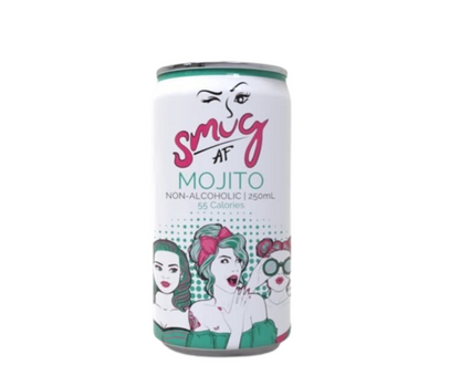 Smug alcohol-free cocktail Mojito .Non alcoholic cocktail. Non-alcoholic light rum essence, with crisp garden mint, sharp lime, and refreshing bubbles alternative with zero alcohol so you can drink less alcohol. Be sober curious and enjoy guilt-free celebrations with no hangovers. Best selling Non Alcoholic cocktail at High Vibes Drinks, the alcohol free specialist in Warrandyte, Melbourne. Low sugar alcohol free cocktail. Perfect non-alcoholic drink when pregnant. zero alcohol cocktail 