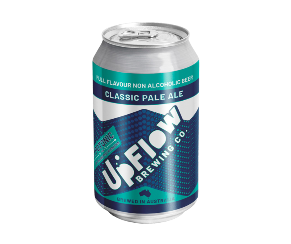 Upflow's leading range non-alcoholic sports beers with carefully selected minerals, in combination with carbohydrates and water, provide low energy hydration, replacing lost electrolytes and nutrients to support recovery. Upflow Classic Pale Ale Non-Alcoholic Beer is award winning full bodied alcohol-free beer with a great mouthfeel. Five-star customer service High Vibes Drinks Melbourne. Zero-alcohol Pale Ale beer. 