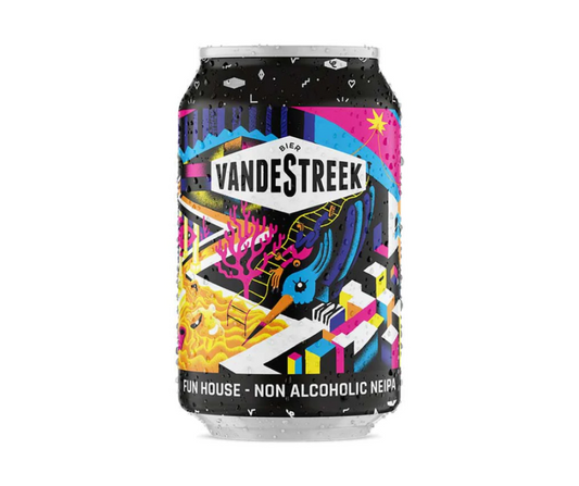 The VandeStreek Playground IPA non-alcoholic beer is everything you'd expect from an international, award-winning IPA beer. Drawing on the flavours of 5 different types of American hops that complement each other exceptionally well. It's a full bodied alcohol-free beer with a great mouthfeel. Buy from High Vibes Drinks, the alcohol-free specialist in Warrandyte, Melbourne. Shop with confidence with our award-winning VandeStreek non-alcoholic beers and premium alcohol-free beers.